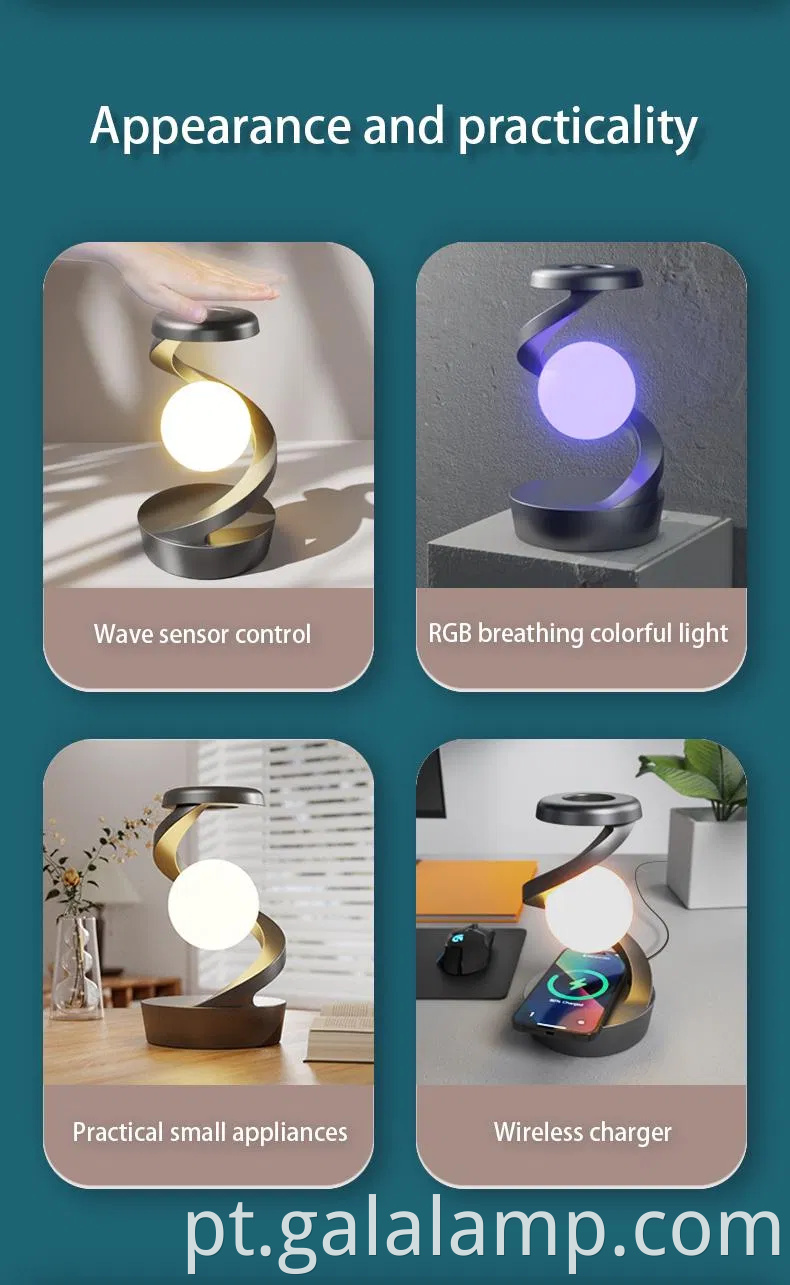 Lâmpada de suspensão rotativa para desktop elegante para alívio e decoração